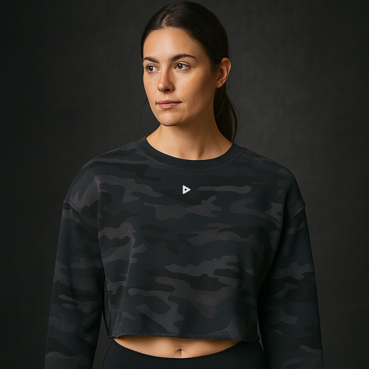 Retire Lightweight Camo Cropped Crew